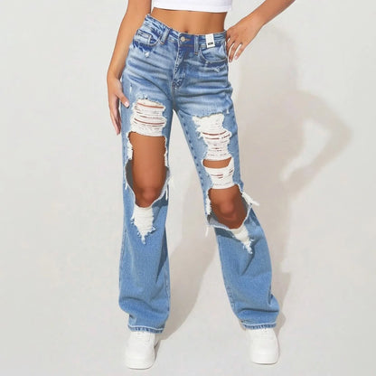 Women's High-Waisted Sequin Fringe Shorts | Distressed Denim Jeans Loose Fit Distressed Denim Jeans America | Ectron Online