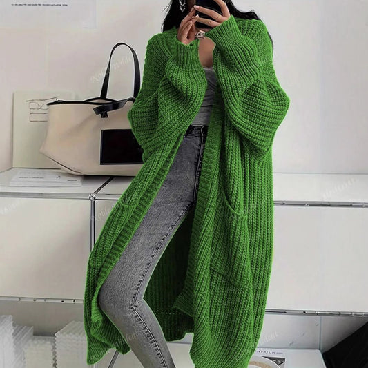 Women's Idle Style Loose Knitted Coat | Thick Oversized Cardigan Idle Style Loose Thick Knitted Coat For | Ectron Online