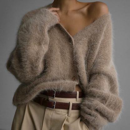 Women's Imitation Marten Cardigan | Loose Idle Style Sweater Coat 2024 Cross-border Hot Sale Spring And Au | Ectron Online