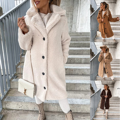 Women's Lapel Plush Jacket | Warm Long-Sleeved Teddy Fleece Top Women's Long-sleeved Lapel Plush Jacket | Ectron Online