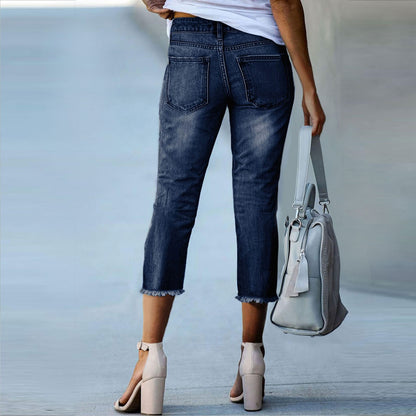 Women's Retro Slim-Fit Stretch Jeans | Trendy Vintage Denim Pants Fashionable Retro Slim-fit Stretch Jeans | Ectron Online