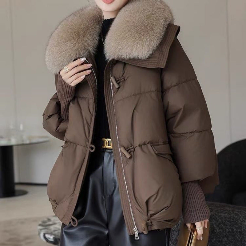Women's Short Fur Collar Winter Jacket Down Cotton-padded Jacket Women's Short | Ectron Online