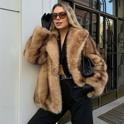 Women's Short Street Fur Coat - Trendy & Warm Top Street Fur Coat Short Women's Top Warm | Ectron Online