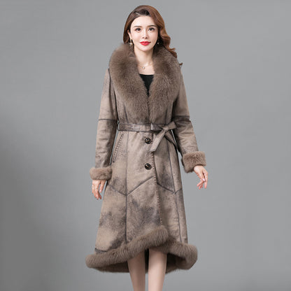 Women's Thickened Real Fur Coat