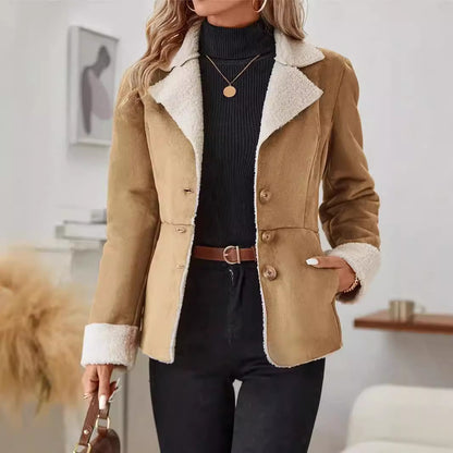 Women's Warm Fur Integrated Jacket | Cold-Proof Lapel Outwear Casual Fashion Cold-proof Warm Fur Integ | Ectron Online