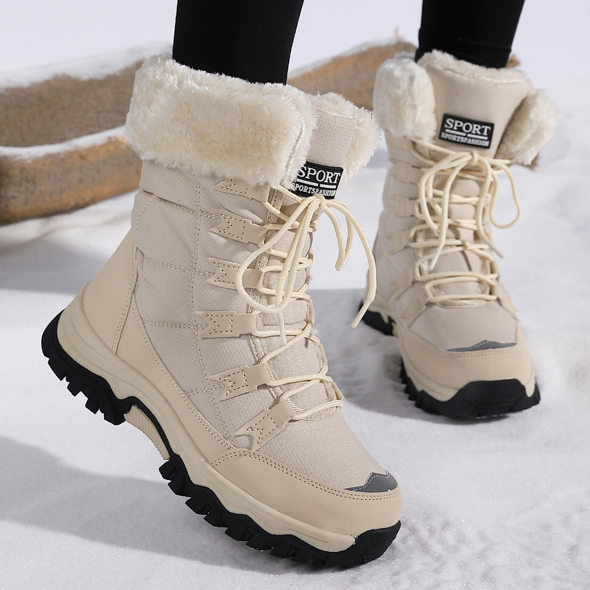 Women's Waterproof Long Winter Boots – Thickened & Fleece-Lined Boots | Ectron Online