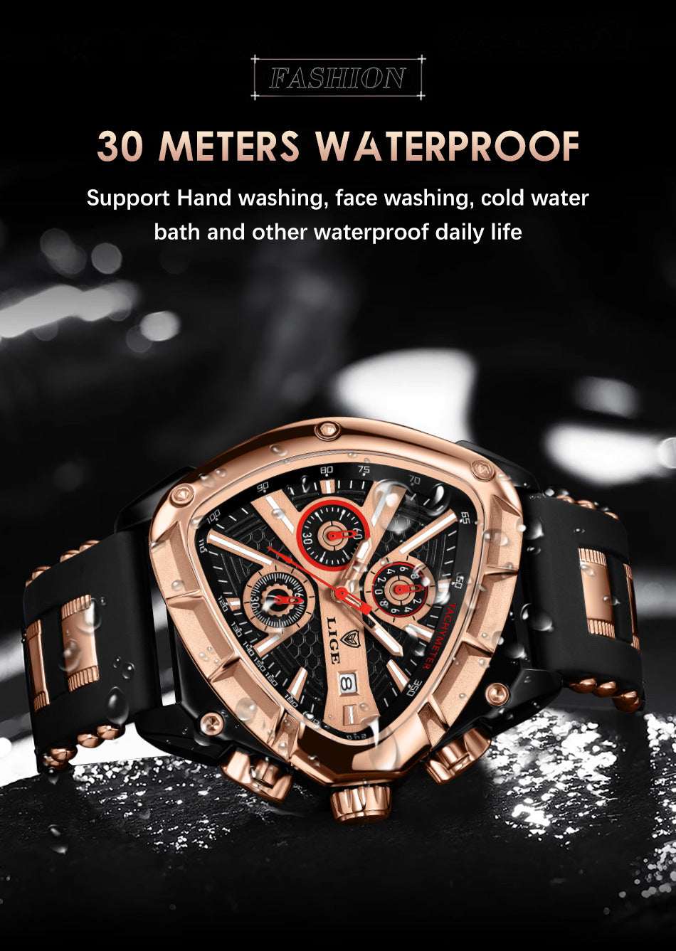 Men's Polygon Waterproof Watch Polygon Men's Multi-waterproof Luminous | Ectron Online