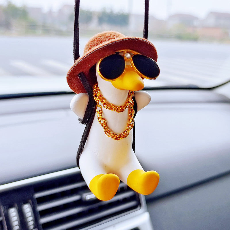 Pistol Cowboy Duck Car Rearview Mirror Pendant - Cool Anime Decoration Pistol Cowboy Duck Car Rearview Mirror P | Ectron Online