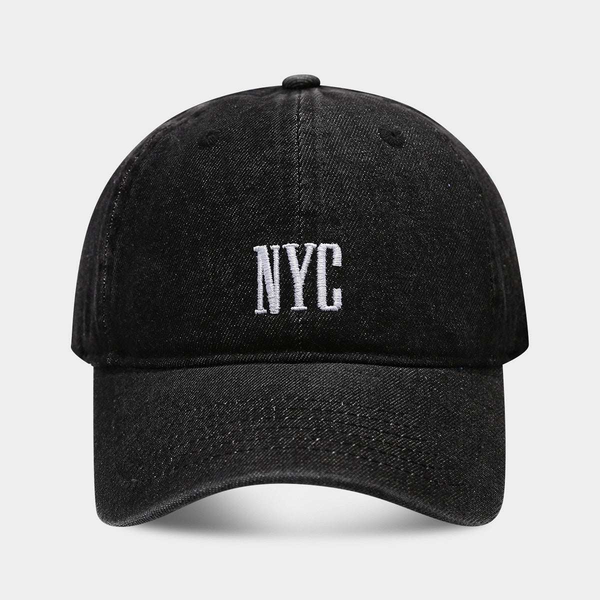 American Retro Denim Alphabet Peaked Cap