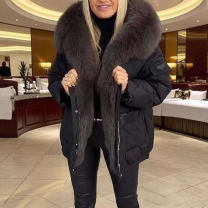 Fashion Women's Hooded Cotton Jacket - Mid-length Style Fashion Women's Wear Mid-length Hooded C | Ectron Online