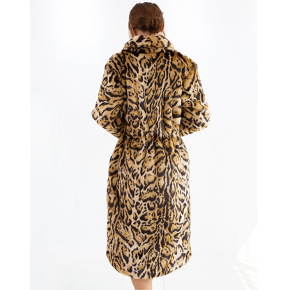 Plus Size Leopard Faux Mink Coat | Long Fleece Winter Fur Jacket Plus Size Leopard Fur Coat Long Faux Min | Ectron Online