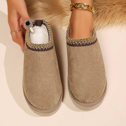 Women's Indoor Warm Plush Non-slip Thick-soled Cotton Slippers