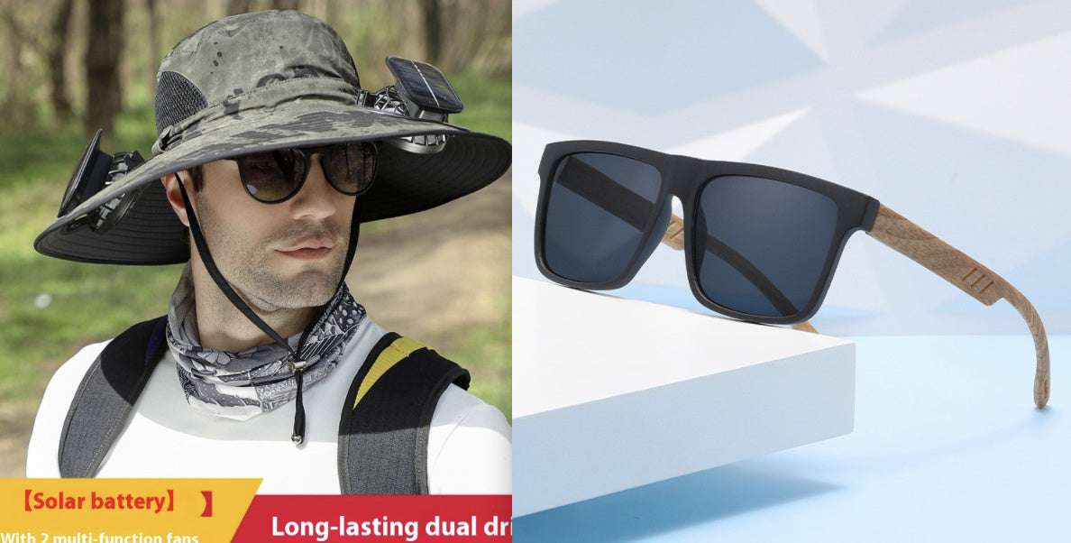 Solar-Powered Outdoor Sun Hat with Fan – Wide Brim Cooling Hat Outdoor Wide Brim Sun Hat With Solar Fan | Ectron Online