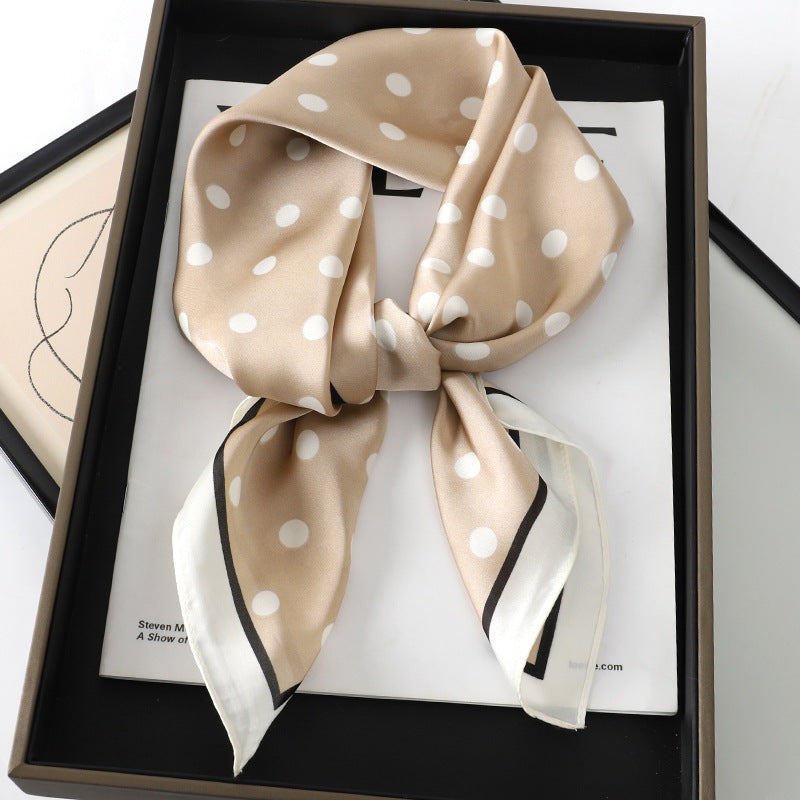 Solid Color Square Scarf - Elegance & Style Artificial Silk Striped High-grade Korea | Ectron Online