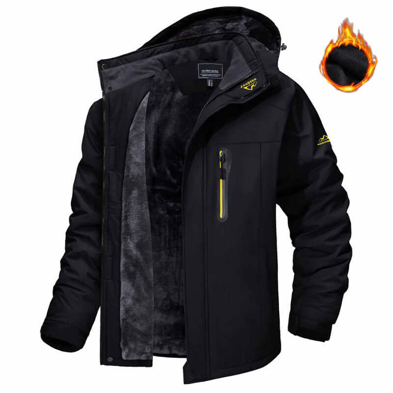 Men's Fleece Lined Hooded Parka Winter Hooded Jacket Fashion Casual Warm | Ectron Online