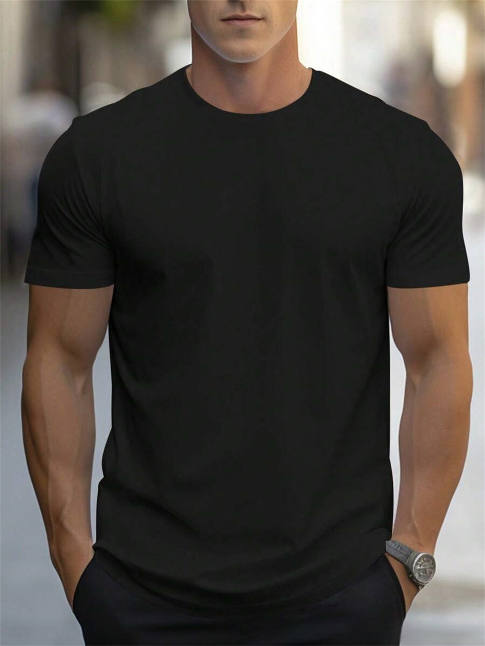 Retro American Print T-Shirt for Men – Stylish Summer Short Sleeve American T-shirt Printing Retro Short Sl | Ectron Online