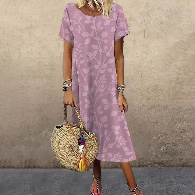 Summer Super Large Beach Short Sleeve Dress – Breezy & Loose Summer Super Large Beach Short Sleeve Dr | Ectron Online