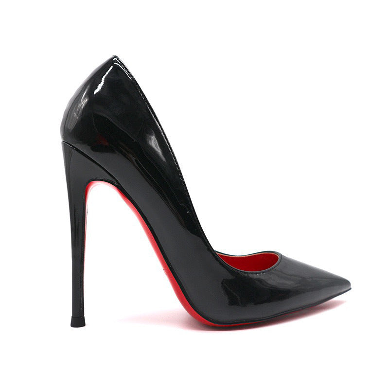 Stiletto Pumps with Red Sole - Pointed Toe Heels Black With Red Background High Heels Wom | Ectron Online