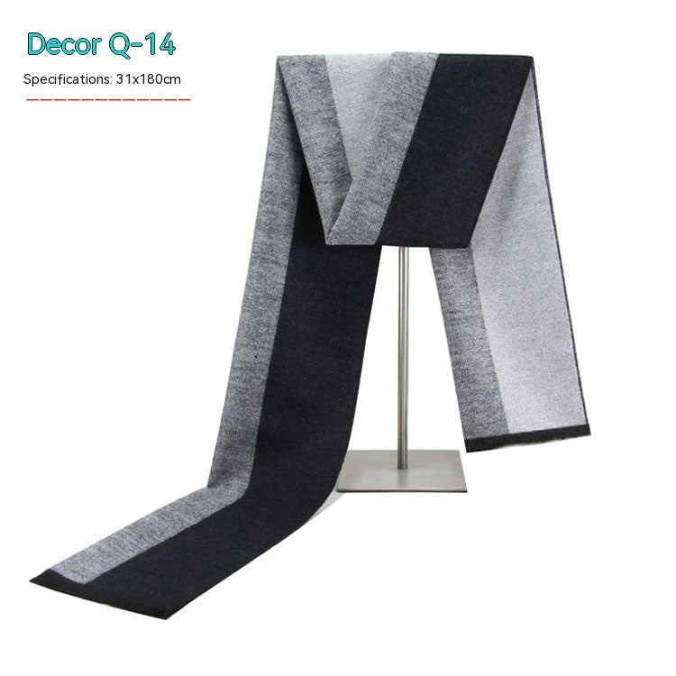 Men's Striped Winter Scarf Men's Striped Winter Warm Artificial Cas | Ectron Online