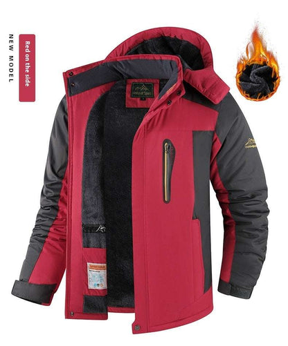 Fleece-lined Thick Jacket Men's Winter Mid-length Cotton-padded Coat