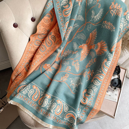 Women's Cashmere-like Warm Scarf | Office Blanket Tassel Shawl Women's Neck Warmer Office Blanket Cashm | Ectron Online