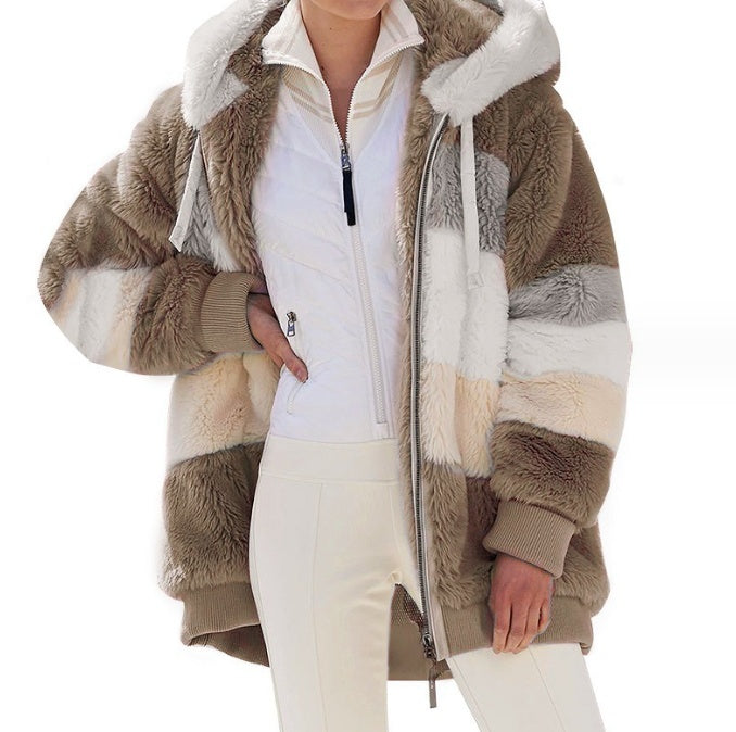 Women's Hooded Plush Jacket Outerwear & Jackets | Ectron Online