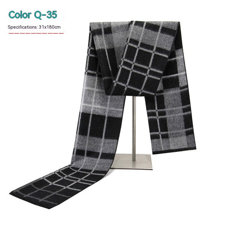 Men's Striped Winter Scarf Men's Striped Winter Warm Artificial Cas | Ectron Online
