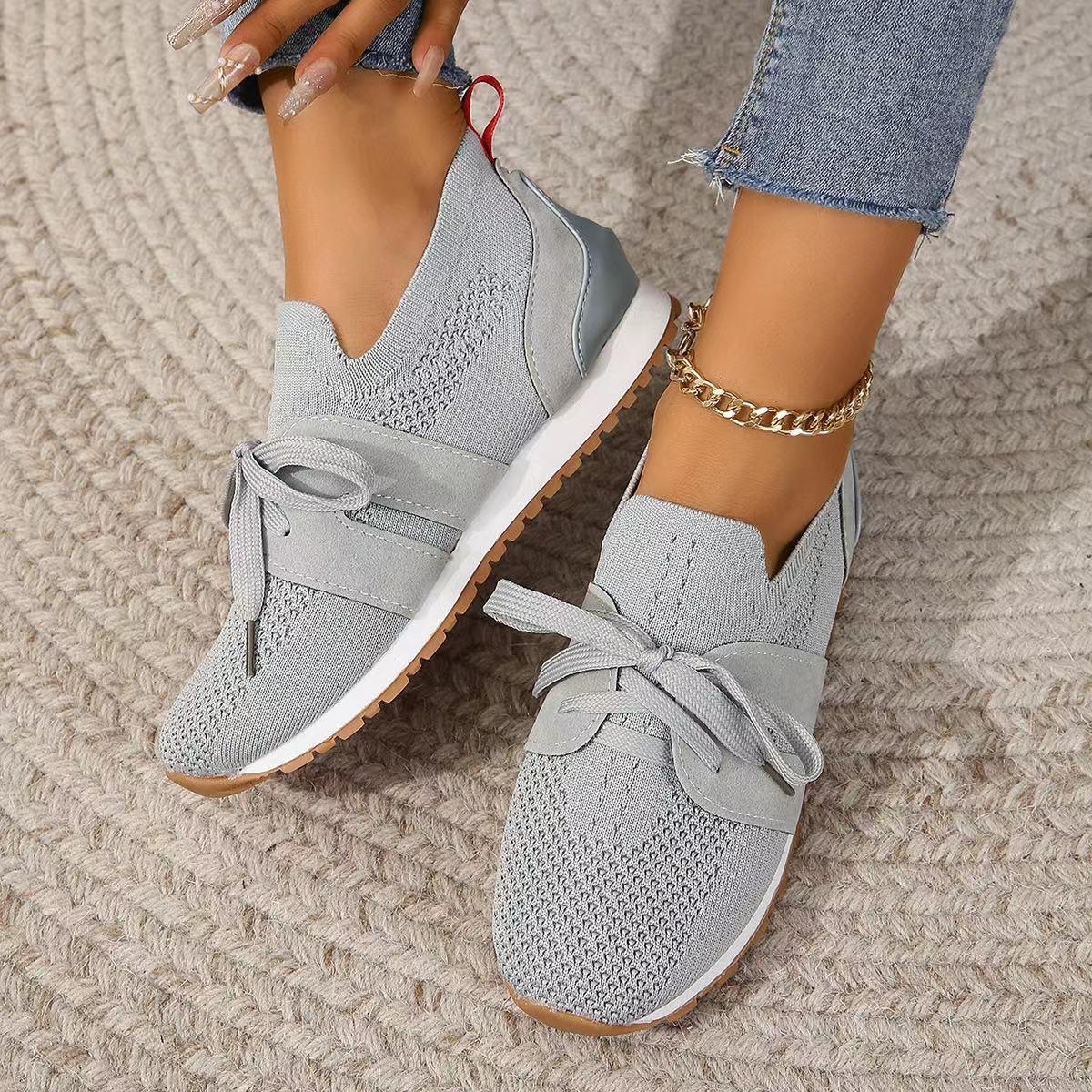Women's Comfortable Fly Woven Mesh Lace-up Casual Shoes Women's Comfortable Fly Woven Mesh Lace- | Ectron Online