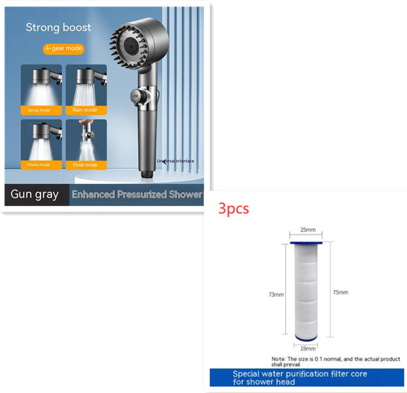 Third Gear Adjustable Supercharged Shower Head with Hose Strong Supercharged Shower Head | Ectron Online