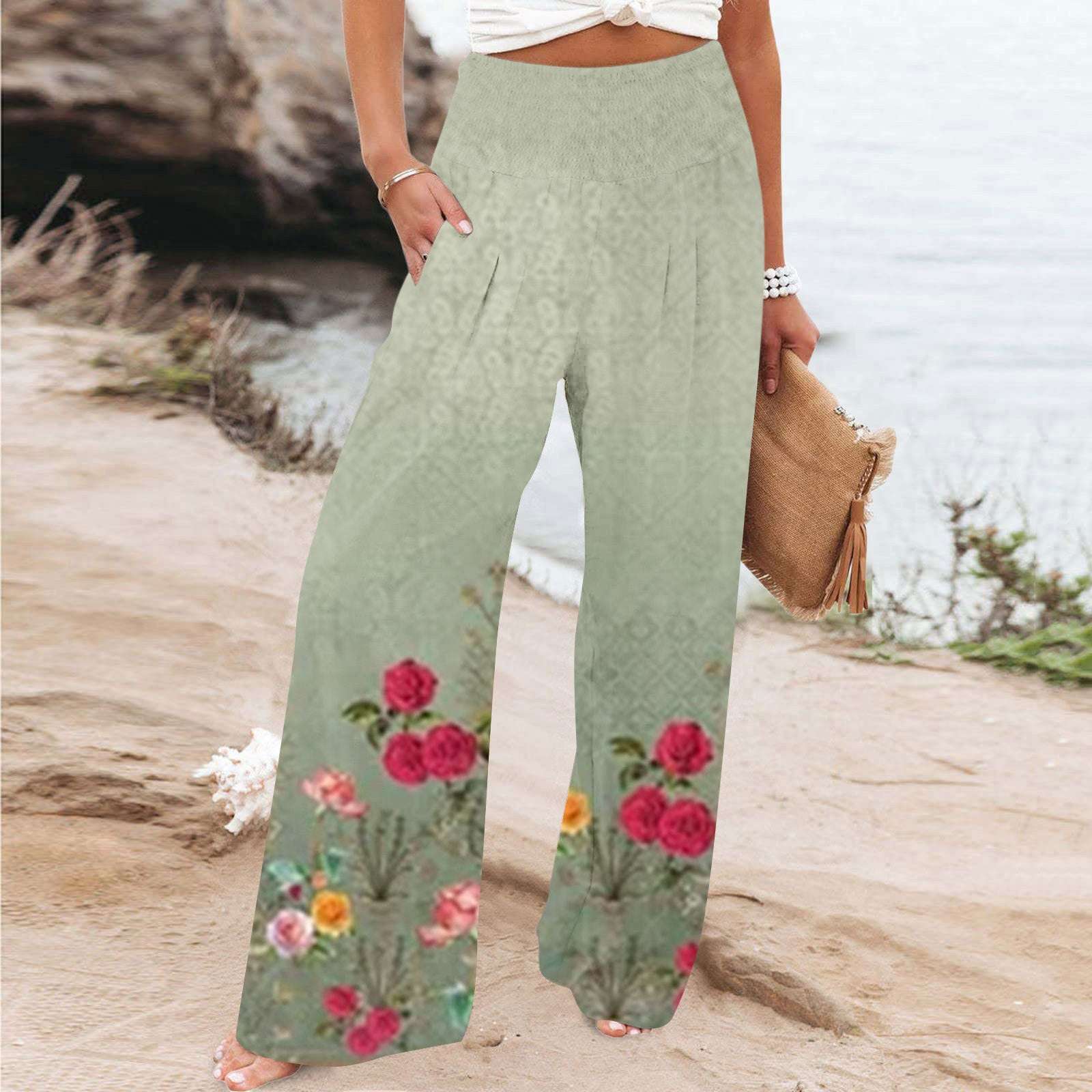 Elegant Series New Printed Loose High Waist Casual Wide Leg Pants Elegant Series New Printed Loose High Wa | Ectron Online