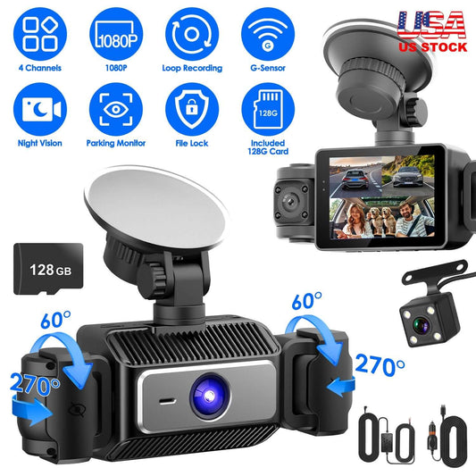 4-Channel 360° Dash Cam with 128GB Card 4 Channel Car Dash Cam With 128G MMC Car | Ectron Online