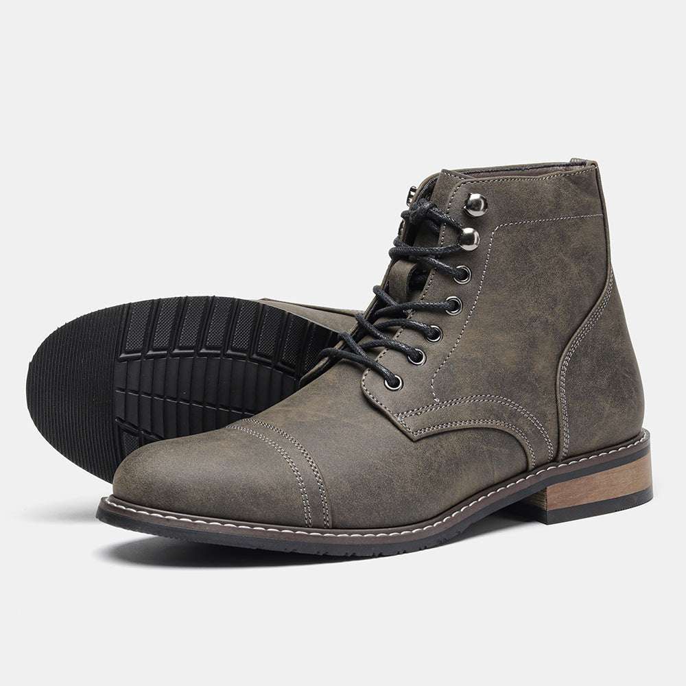 Plus Size Retro Leather Martin Boots – Men’s Waterproof Workwear Men's Plus Size Retro Fashion Work Cloth | Ectron Online