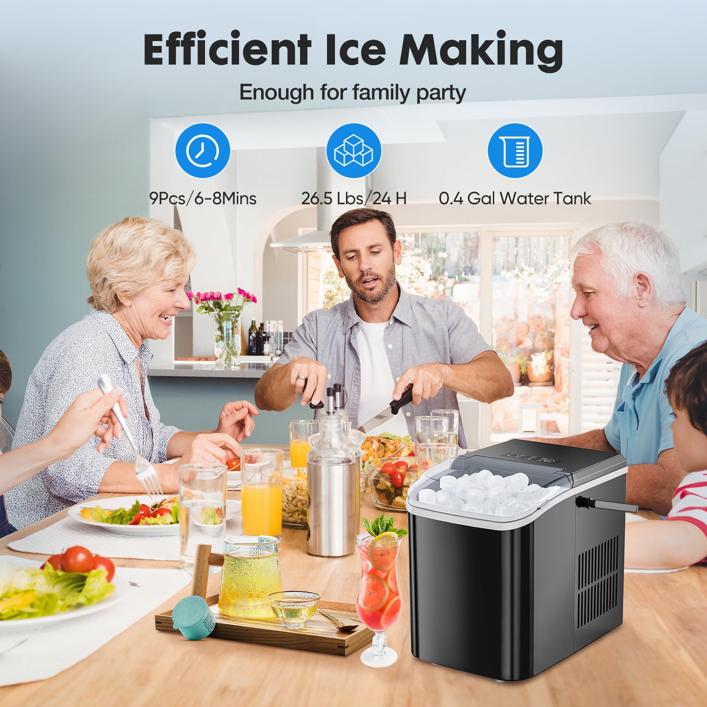 Portable Ice Maker Machine - Compact Countertop Ice Make