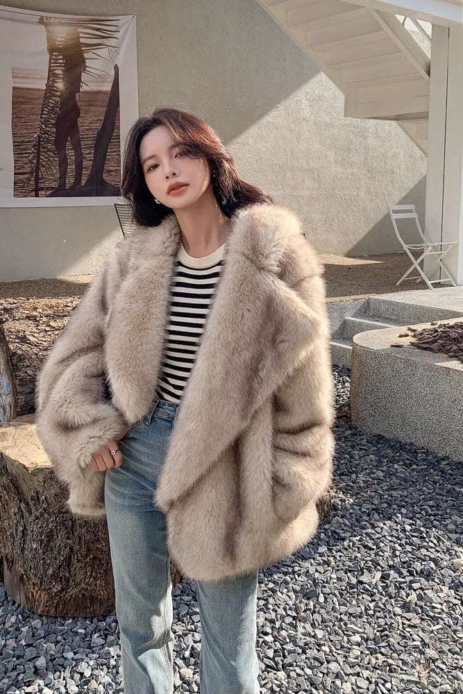 Mid-Length Faux Wool Coat Mid-length Loose Comfortable Suit Large | Ectron Online