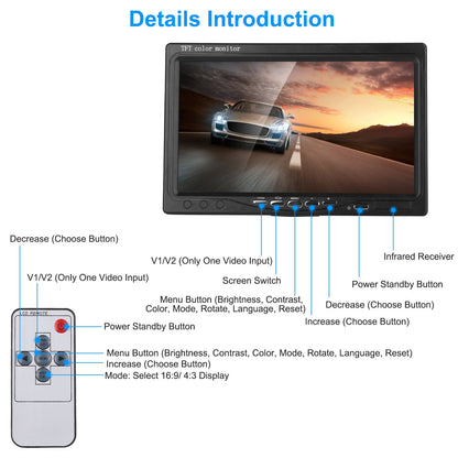 7" Screen Backup Camera System - IP67 1Pc 7In Screen Backup Camera System Vehi | Ectron Online