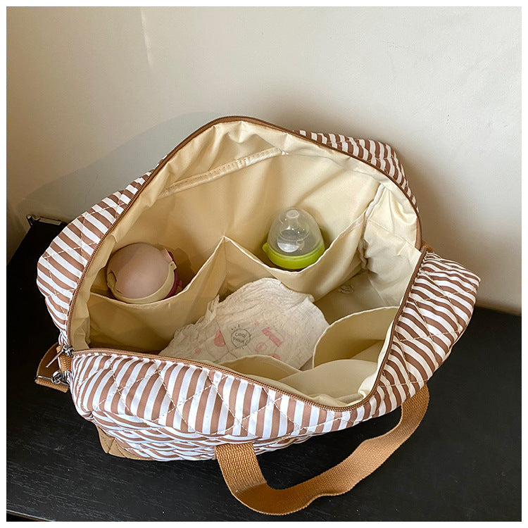 Autumn New Simple Striped Out Storage Bag