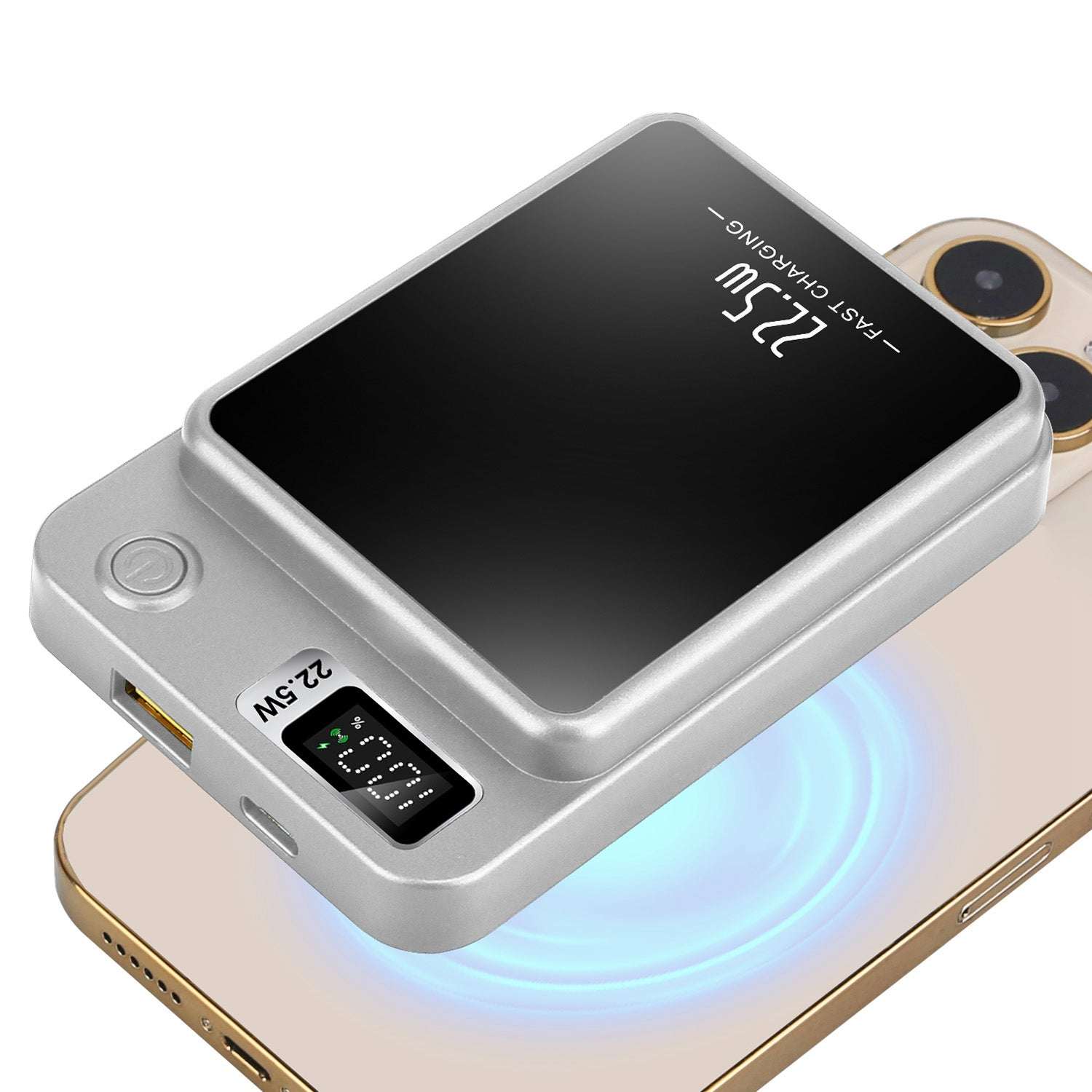 10000mAh MagSafe Power Bank | PD 20W Fast Wireless Magnetic Charger 1Pc 2 In 1 Magnetic Wireless Power Bank | Ectron Online
