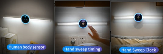 Smart Cabinet Light Clock Timing Sensor Light Removable LED Wardrobe Light Human Body Sensor Light Smart Cabinet Light Clock Timing Sensor | Ectron Online