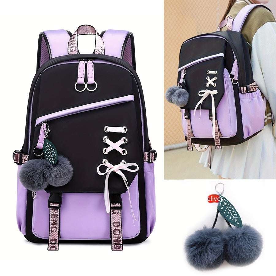 Cute Bow Backpack for Women & Girls | Sweet Fashion Student Bag New Bow Women's Backpack Girl Cute Sweet | Ectron Online