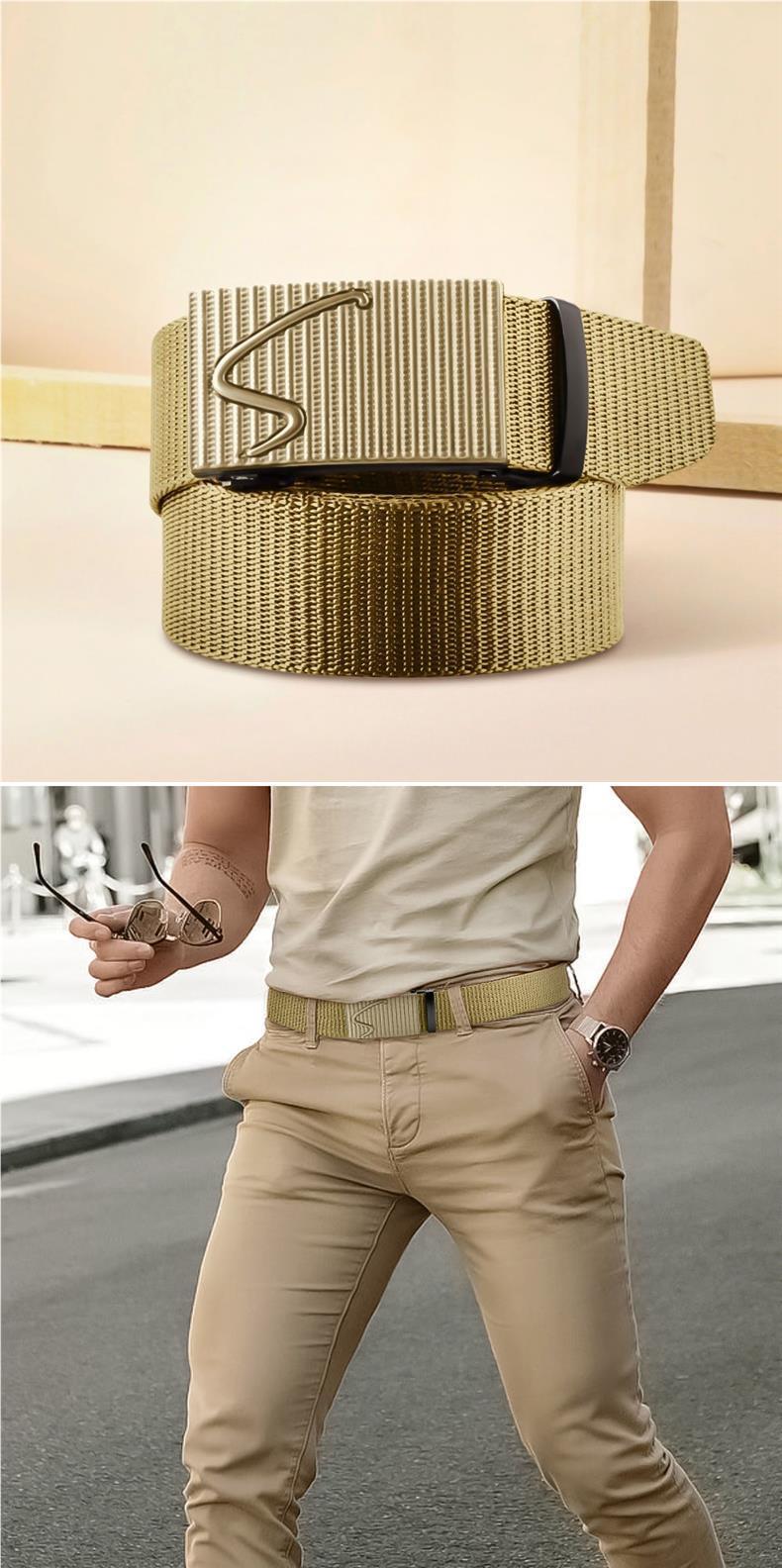 Nylon Waistband Men's Automatic Buckle Outdoor Canvas Belt