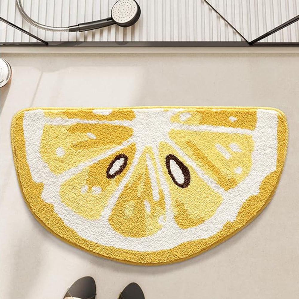Cute Lemon Fruit Bath Mat | Non-Slip Absorbent Bathroom Rug