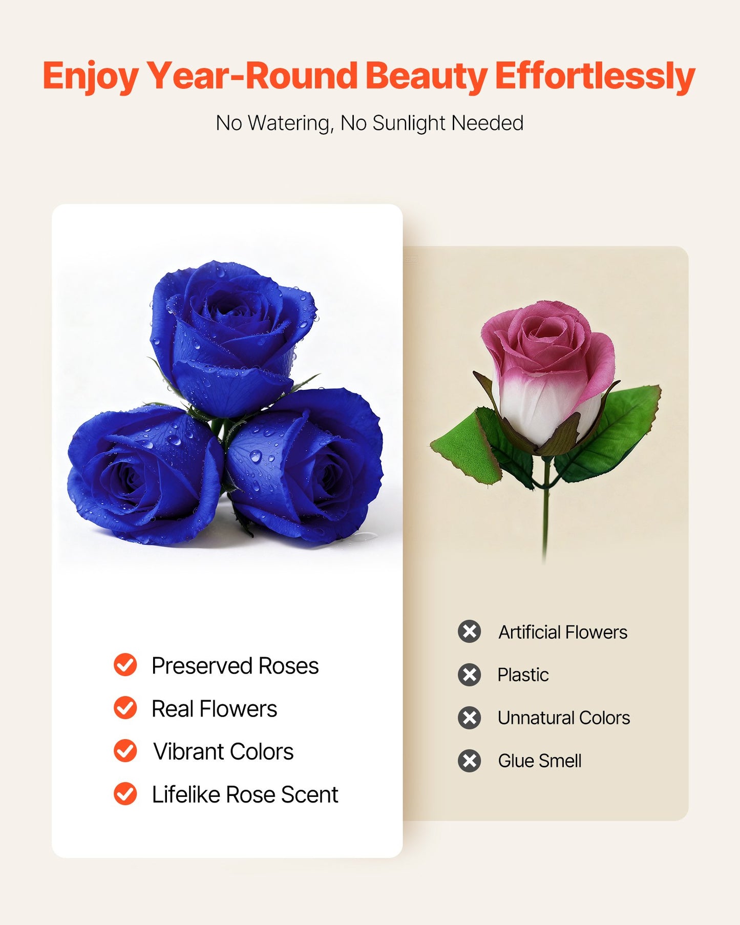 27 Real Preserved Roses in Heart-Shaped Box - Eternal Royal Blue Flower Bouquet