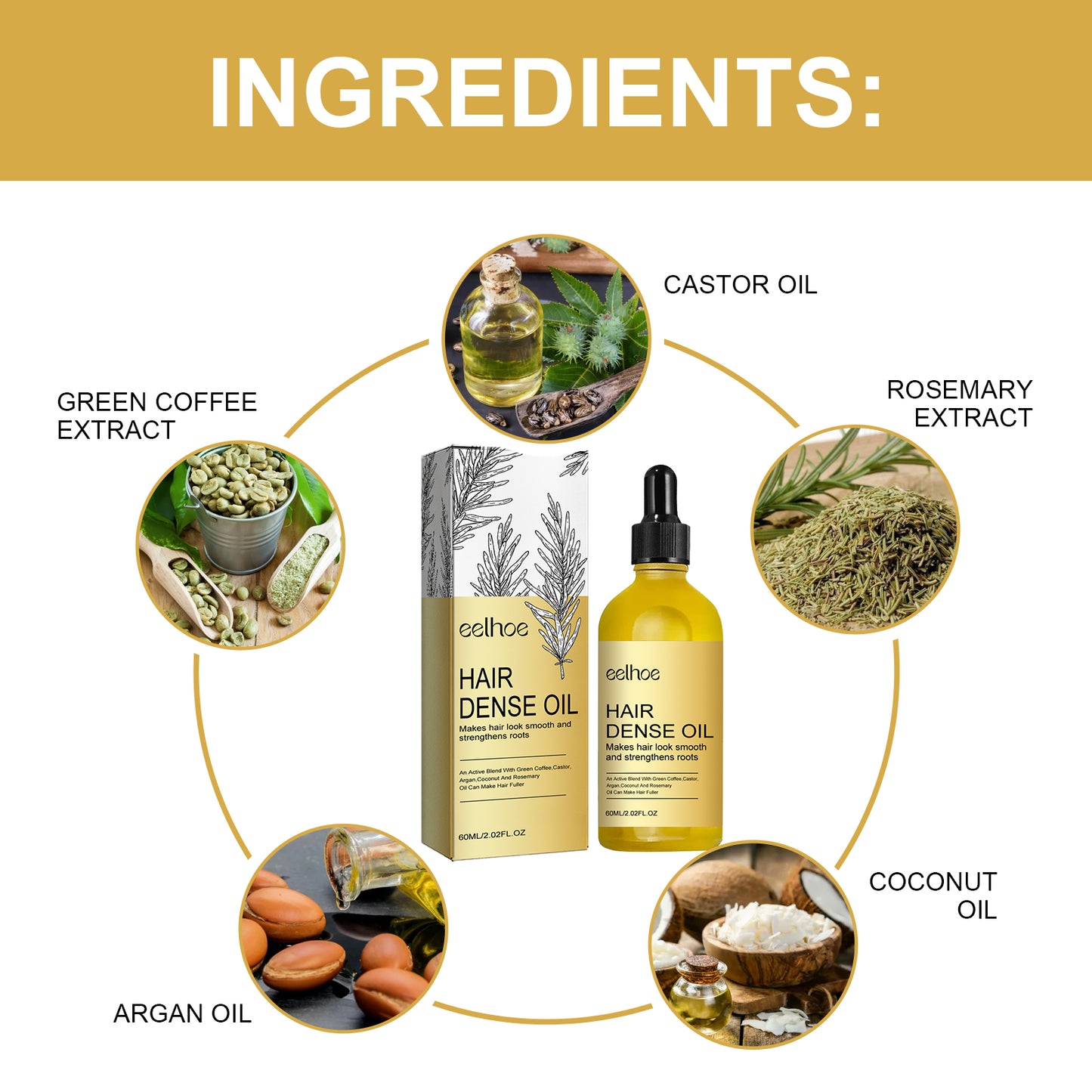 EELHOE Rosemary Hair Oil - Growth & Scalp Treatment (30ml)