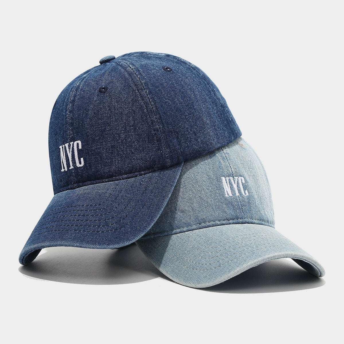 American Retro Denim Alphabet Peaked Cap
