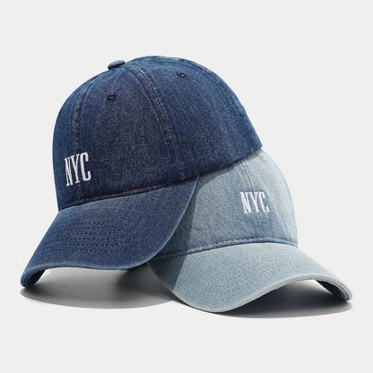 American Retro Denim Alphabet Peaked Cap - Vintage Embroidered Baseball Hat American Retro Denim Alphabet Peaked Cap | Ectron Online
