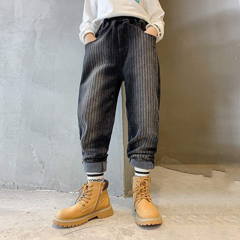 New Boys' Plush Fleece Jeans The New Boys' Plush Fleece Jeans Are Han | Ectron Online