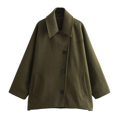 Fashionable French Short Cape Coat French Coat Fashion Polo Collar Blended | Ectron Online