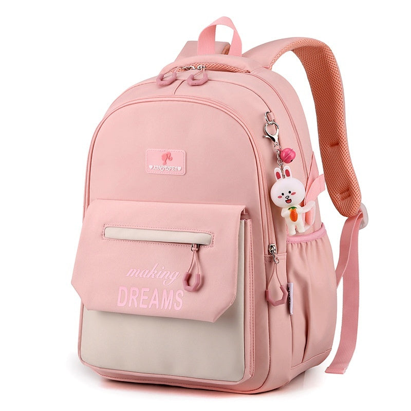 Lightweight Contrast Schoolbag for Girls – Waterproof & Spacious Primary School Student Schoolbag Lightwe | Ectron Online