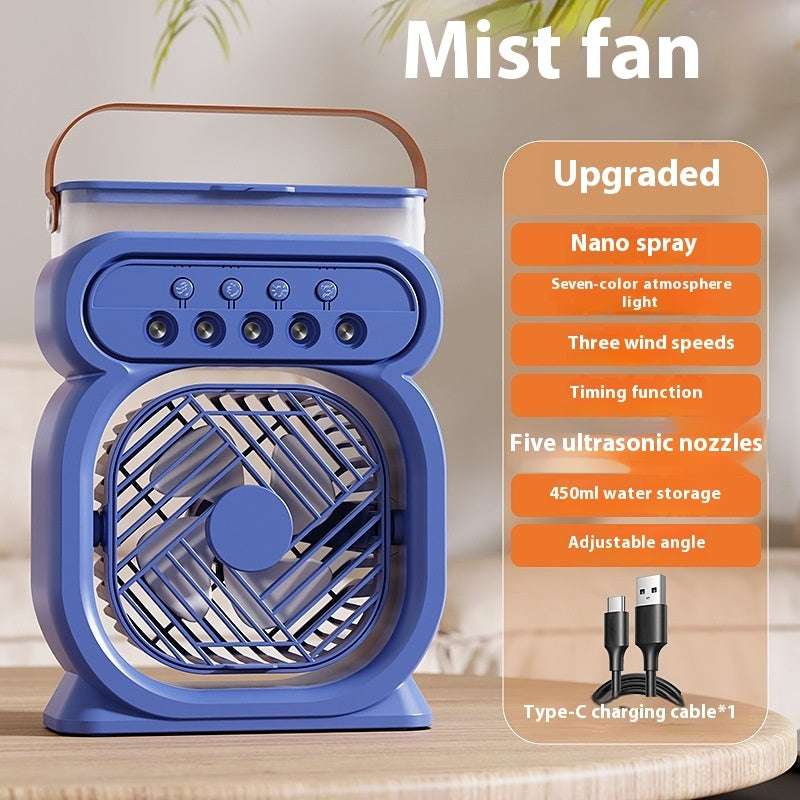3 In 1 Portable Air Conditioner Evaporative Air Cooler LED Night Lights 3 Speeds Humidifier Fan For Home Office