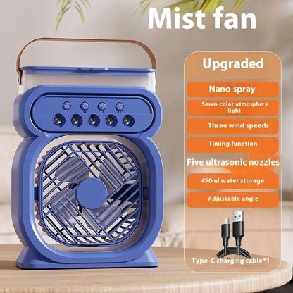3 In 1 Portable Air Conditioner Evaporative Air Cooler LED Night Lights 3 Speeds Humidifier Fan For Home Office